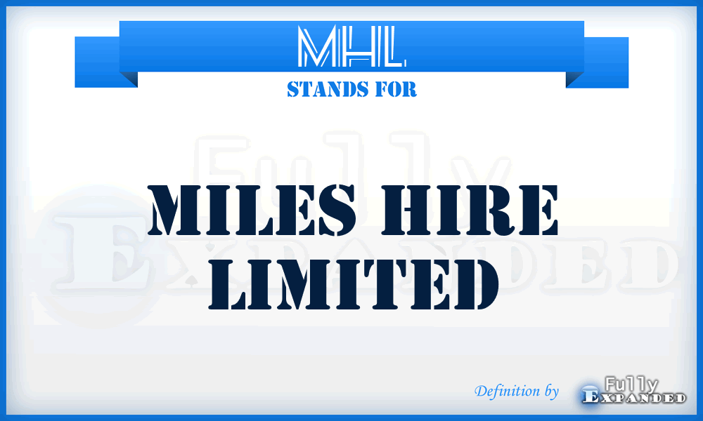 MHL - Miles Hire Limited