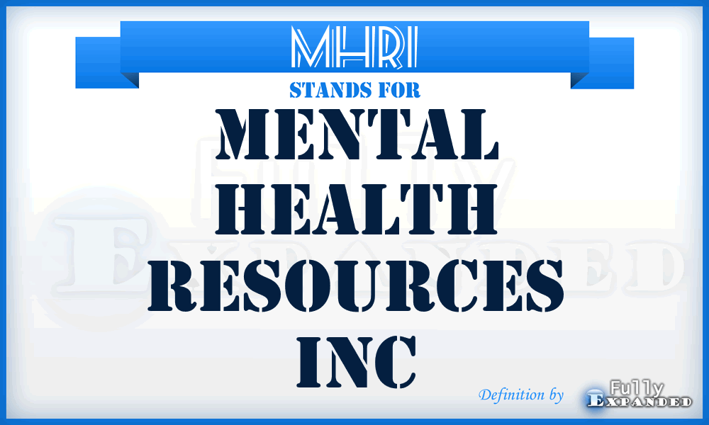 MHRI - Mental Health Resources Inc