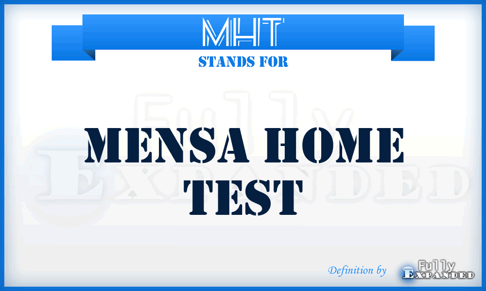 MHT - Mensa Home Test