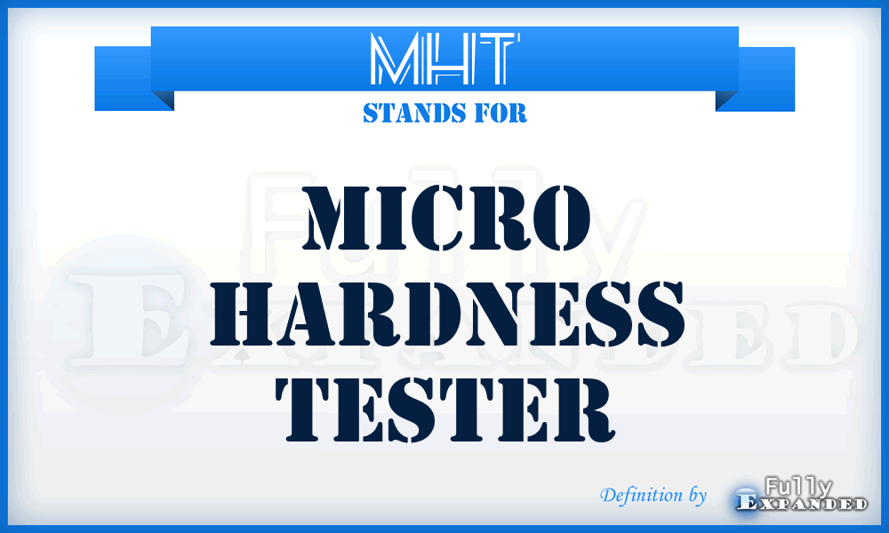 MHT - Micro Hardness Tester