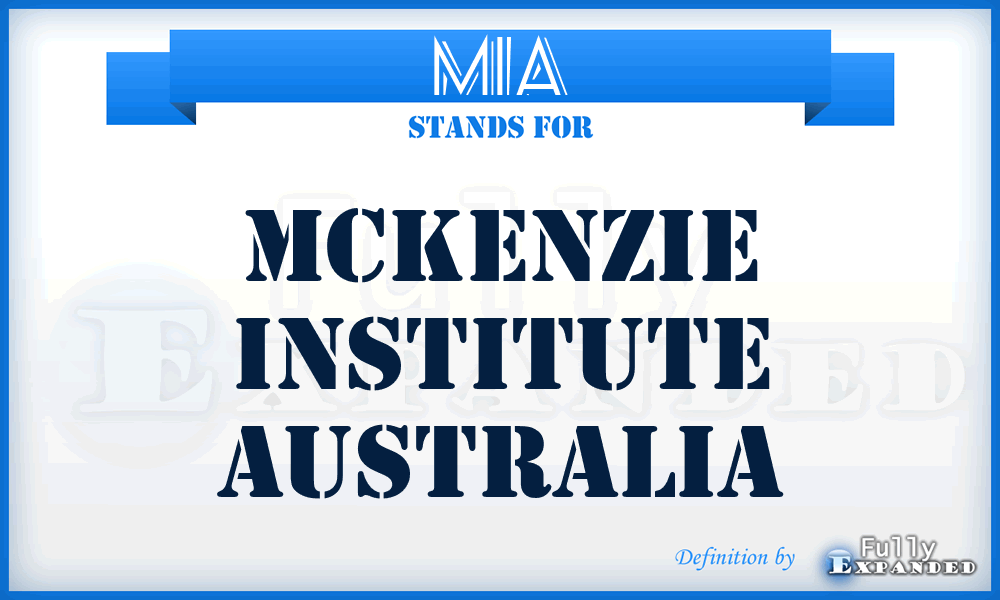 MIA - Mckenzie Institute Australia