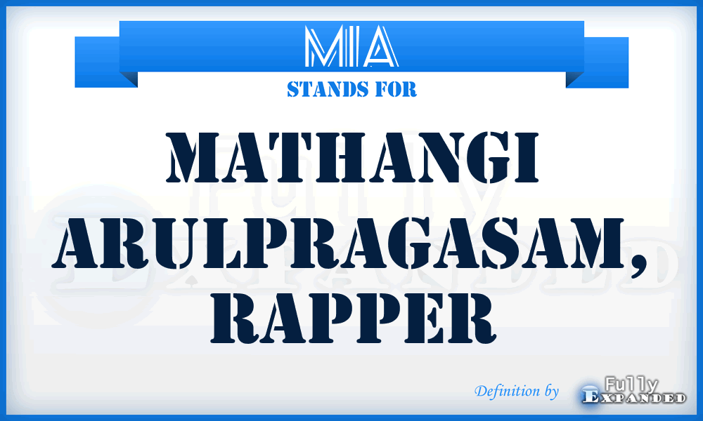MIA - Mathangi Arulpragasam, rapper