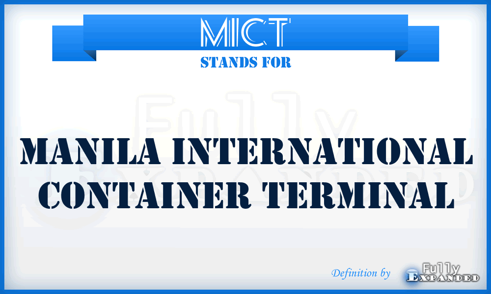 MICT - Manila International Container Terminal