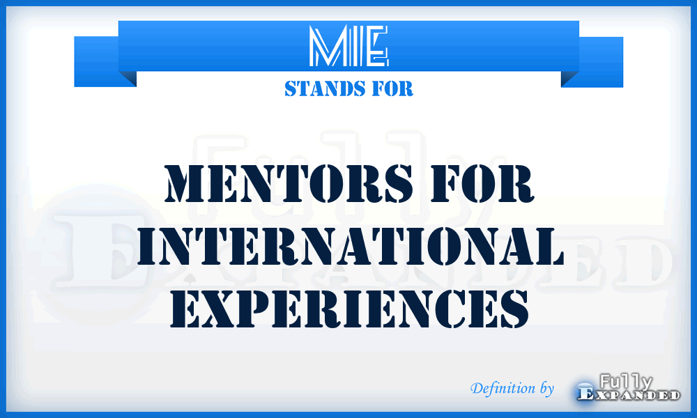 MIE - Mentors For International Experiences