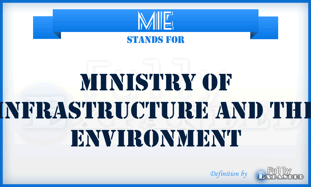 MIE - Ministry of Infrastructure and the Environment