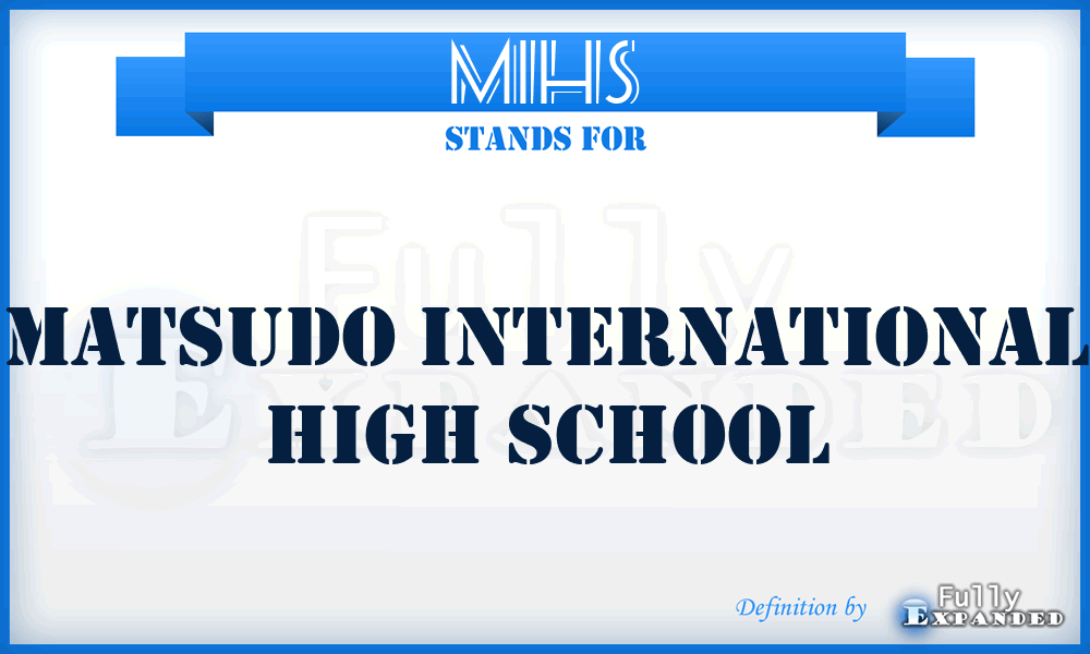 MIHS - Matsudo International High School
