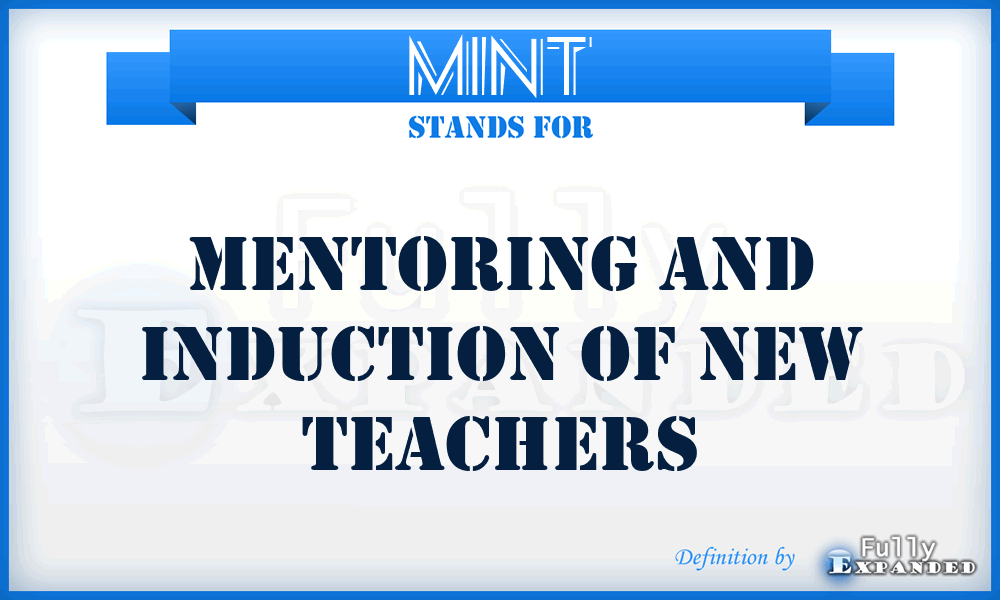 MINT - Mentoring And Induction Of New Teachers