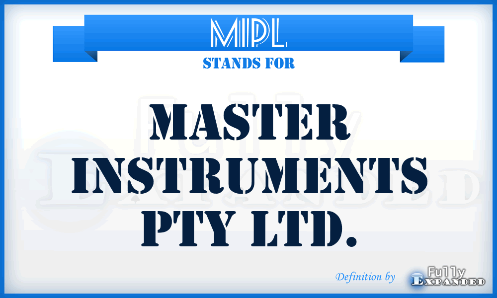 MIPL - Master Instruments Pty Ltd.