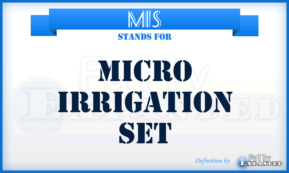 MIS - Micro Irrigation Set