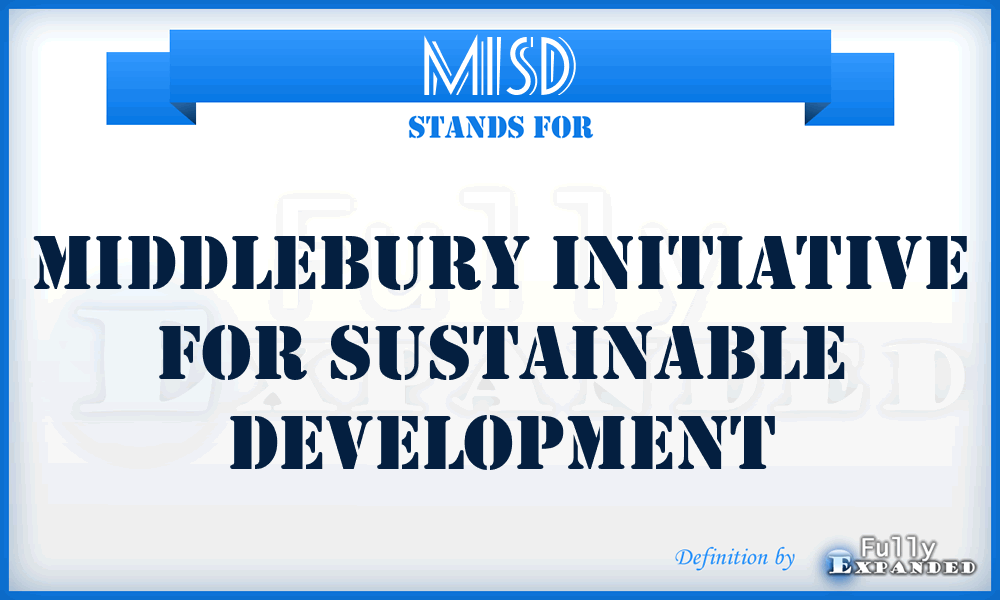 MISD - Middlebury Initiative for Sustainable Development