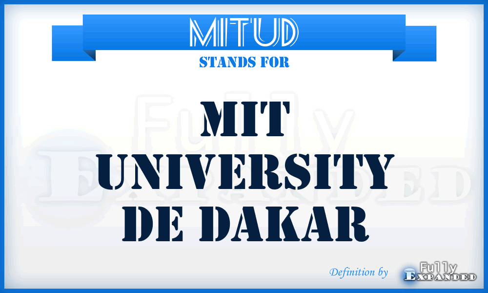 MITUD - MIT University de Dakar