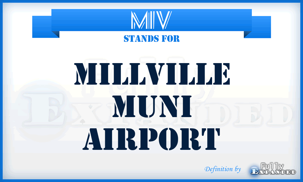 MIV - Millville Muni airport