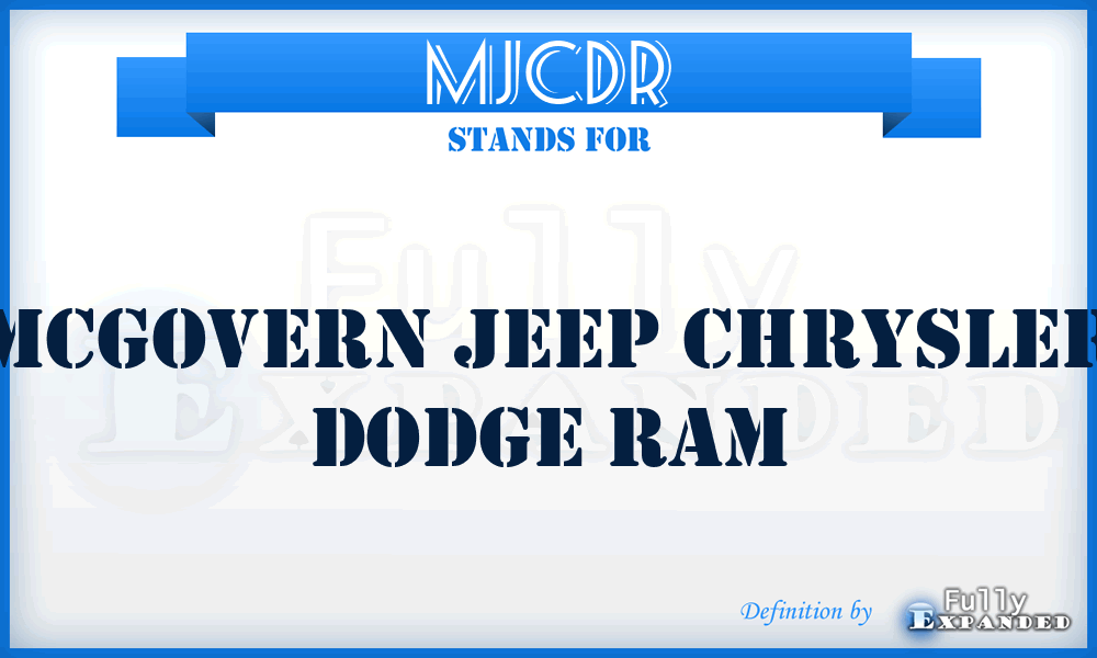 MJCDR - Mcgovern Jeep Chrysler Dodge Ram