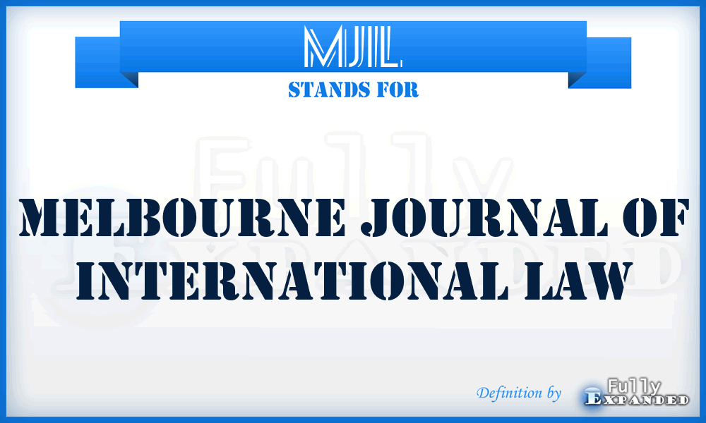 MJIL - Melbourne Journal of International Law
