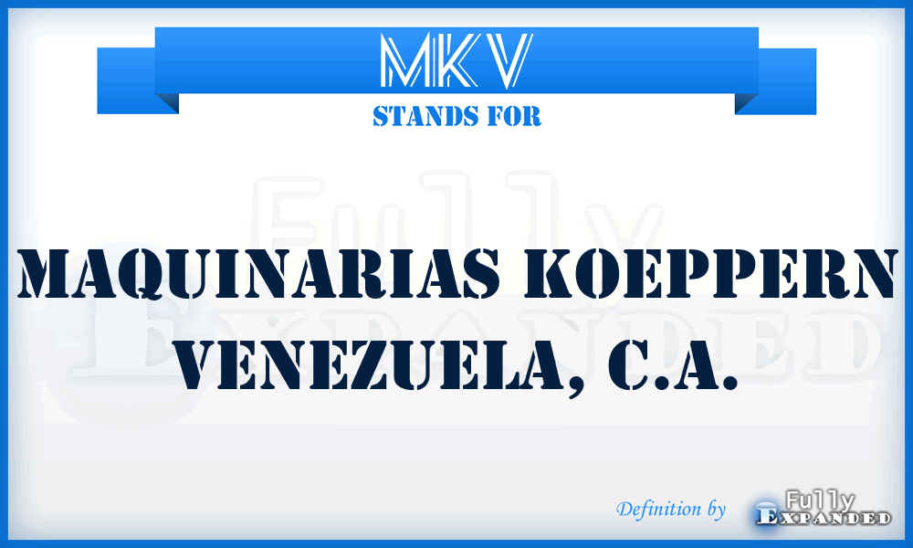 MKV - Maquinarias Koeppern Venezuela, C.a.