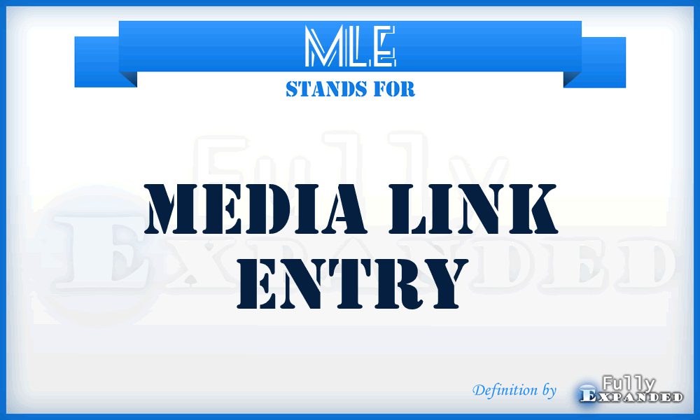 MLE - Media Link Entry