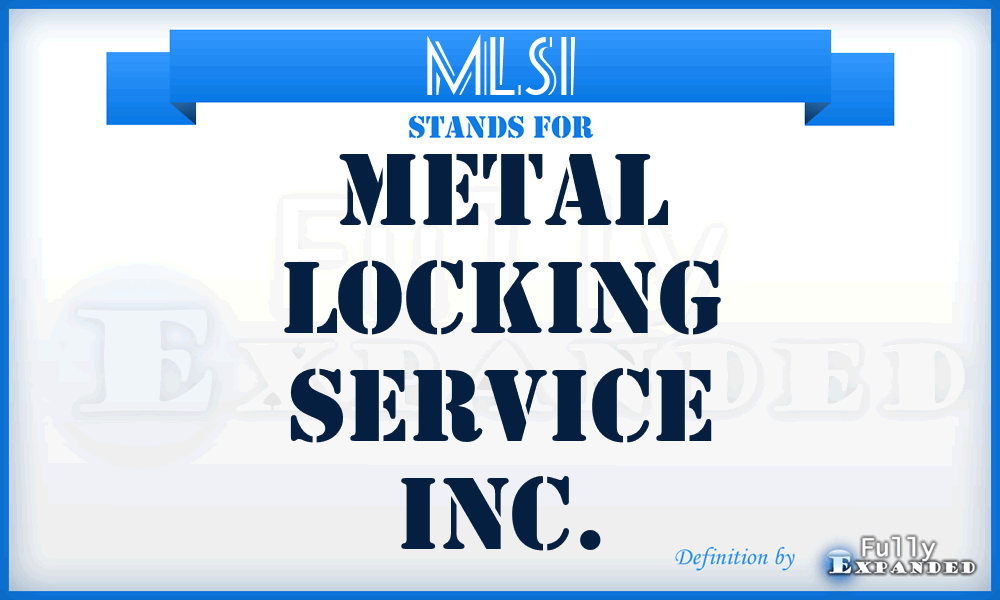 MLSI - Metal Locking Service Inc.