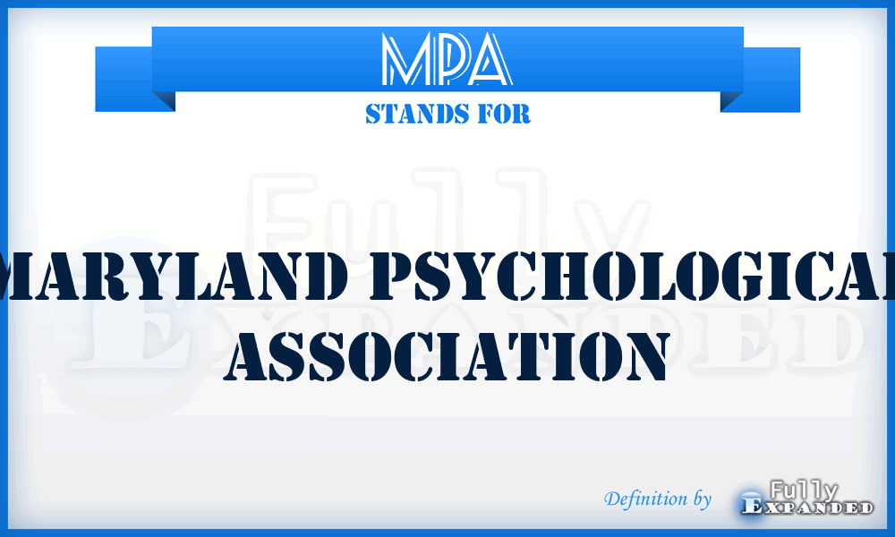 MPA - Maryland Psychological Association