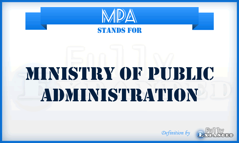 MPA - Ministry of Public Administration