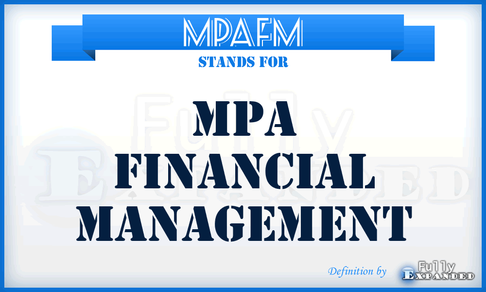 MPAFM - MPA Financial Management