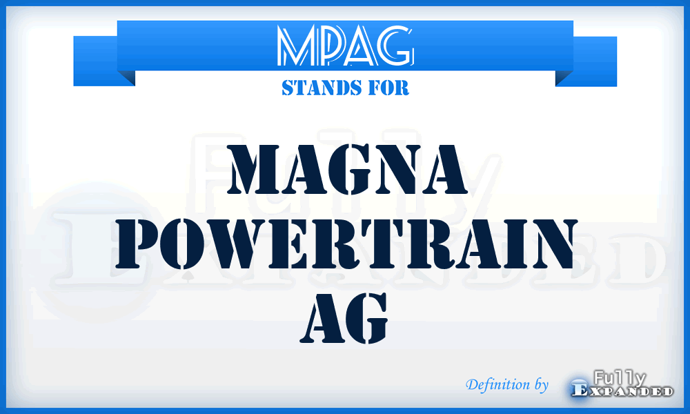 MPAG - Magna Powertrain AG