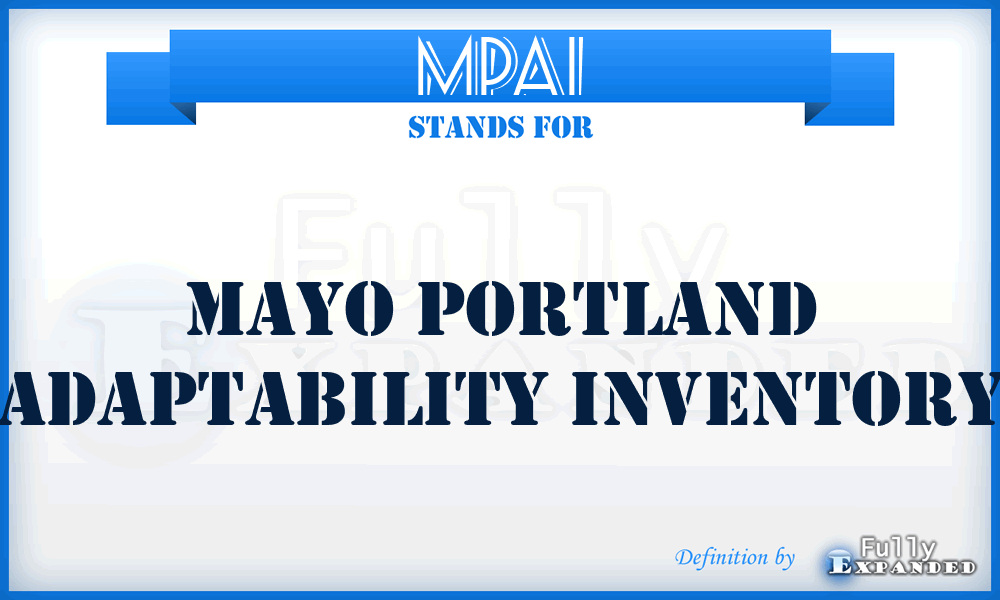 MPAI - Mayo Portland Adaptability Inventory