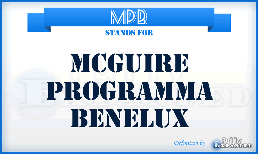 MPB - Mcguire Programma Benelux