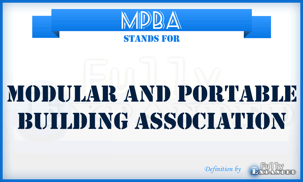MPBA - Modular and Portable Building Association