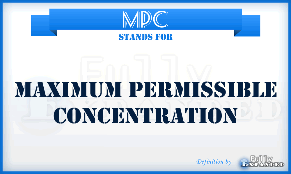 MPC - Maximum permissible concentration