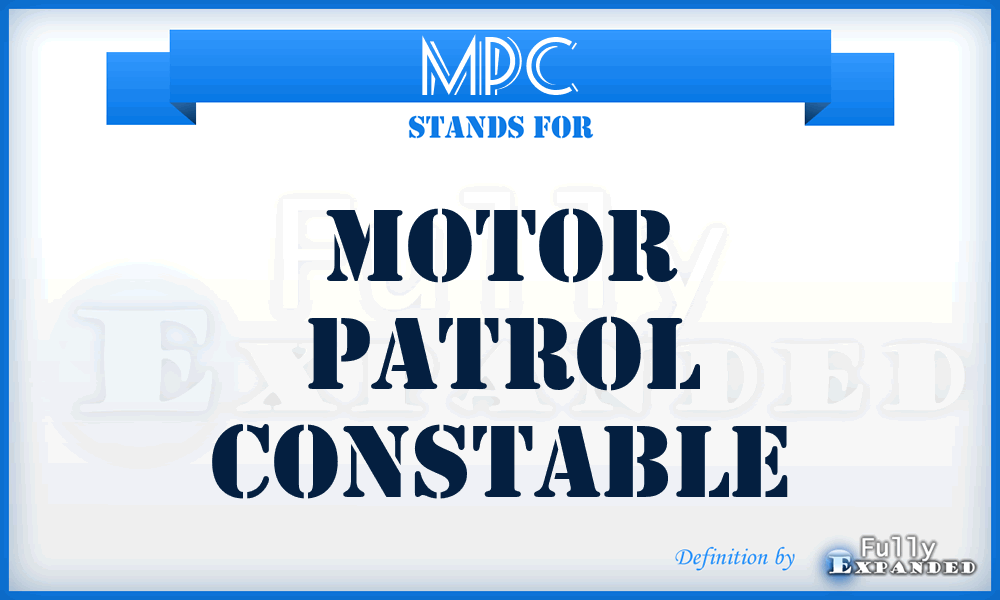MPC - Motor Patrol Constable