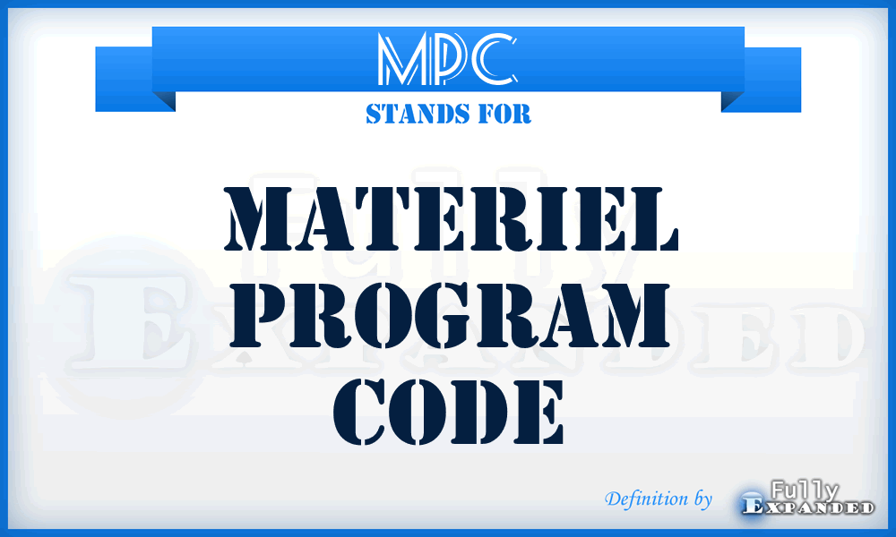 MPC - materiel program code