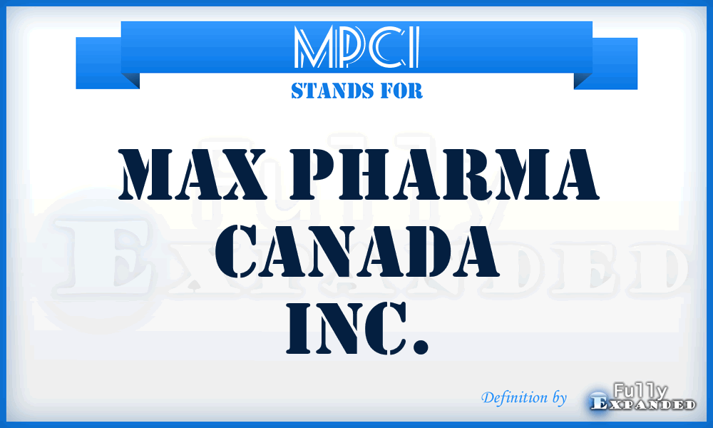 MPCI - Max Pharma Canada Inc.