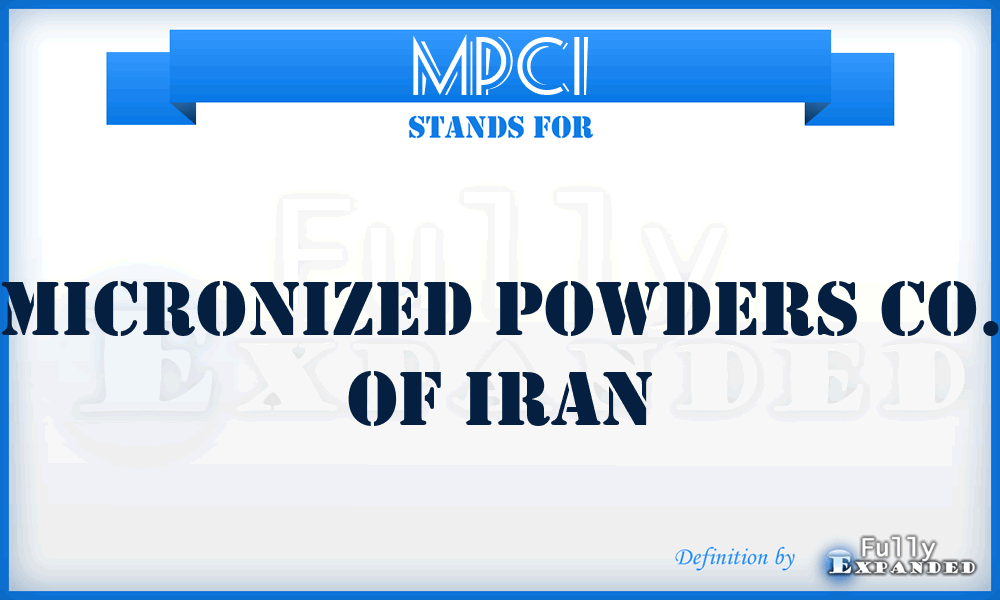 MPCI - Micronized Powders Co. of Iran