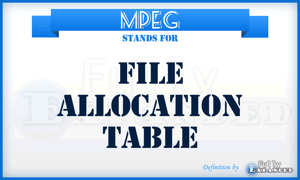MPEG - File Allocation Table