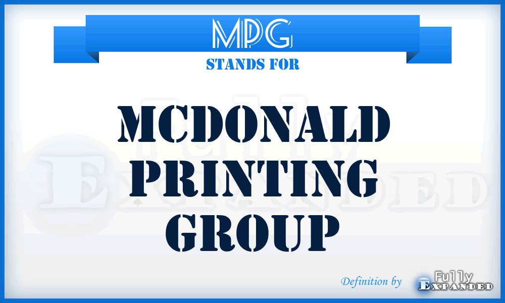 MPG - Mcdonald Printing Group