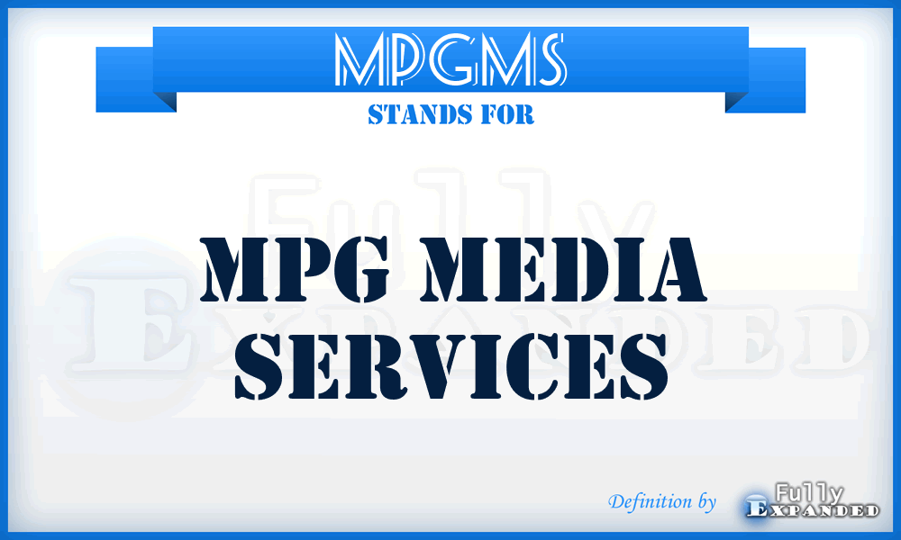 MPGMS - MPG Media Services