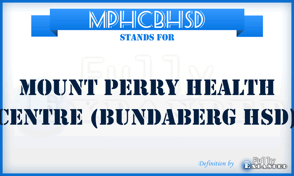 MPHCBHSD - Mount Perry Health Centre (Bundaberg HSD)