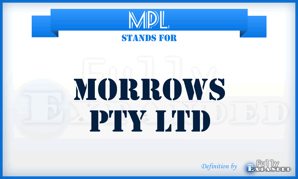 MPL - Morrows Pty Ltd