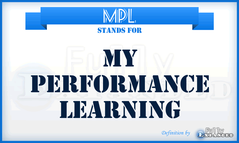 MPL - My Performance Learning