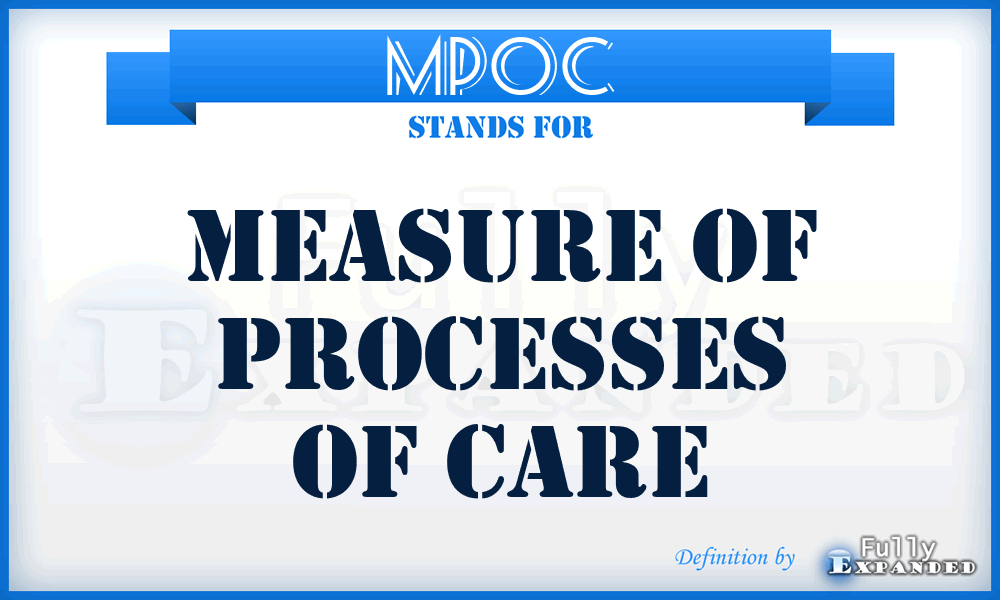 MPOC - Measure Of Processes Of Care