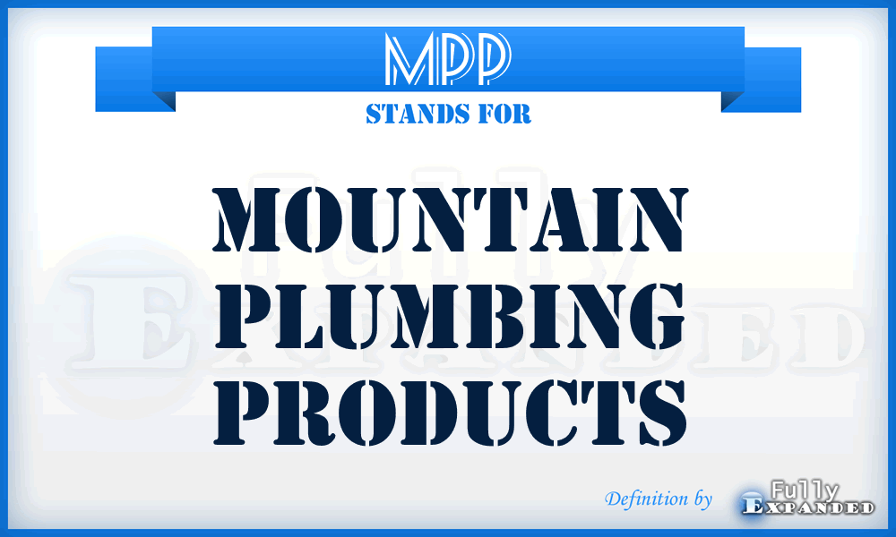 MPP - Mountain Plumbing Products