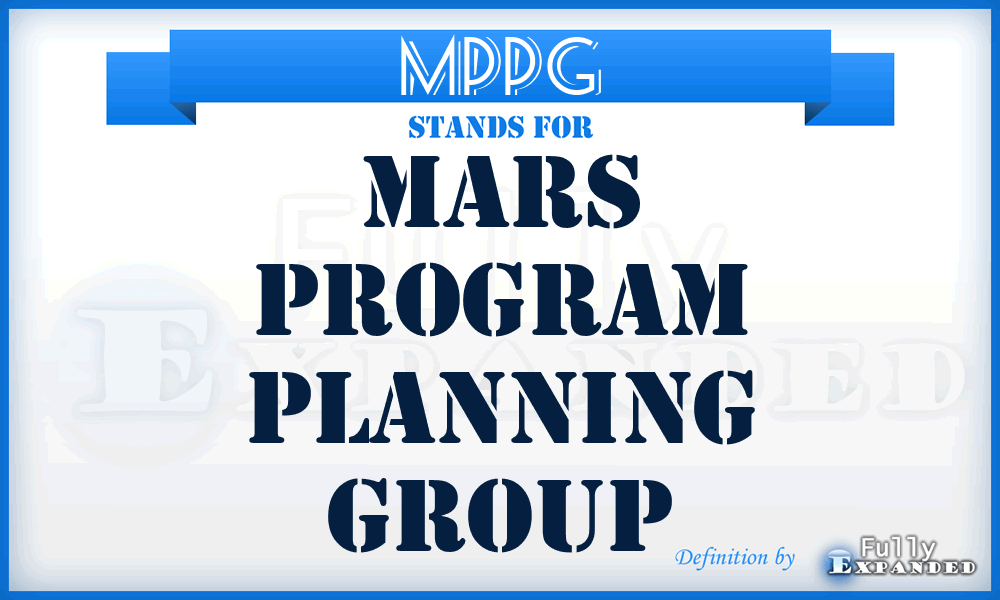 MPPG - Mars Program Planning Group
