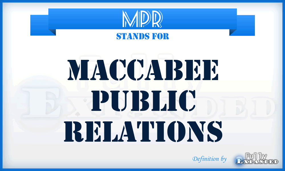 MPR - Maccabee Public Relations