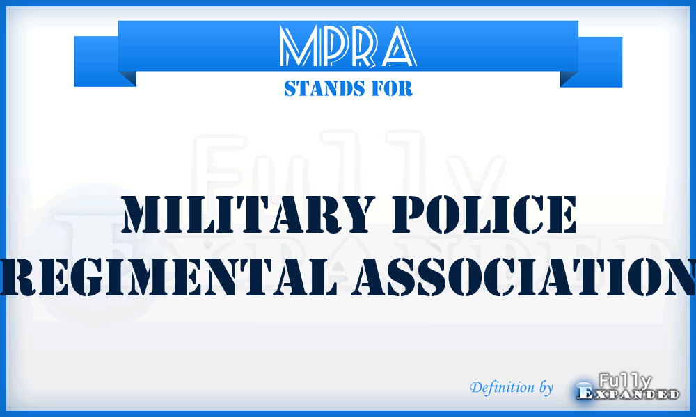 MPRA - Military Police Regimental Association