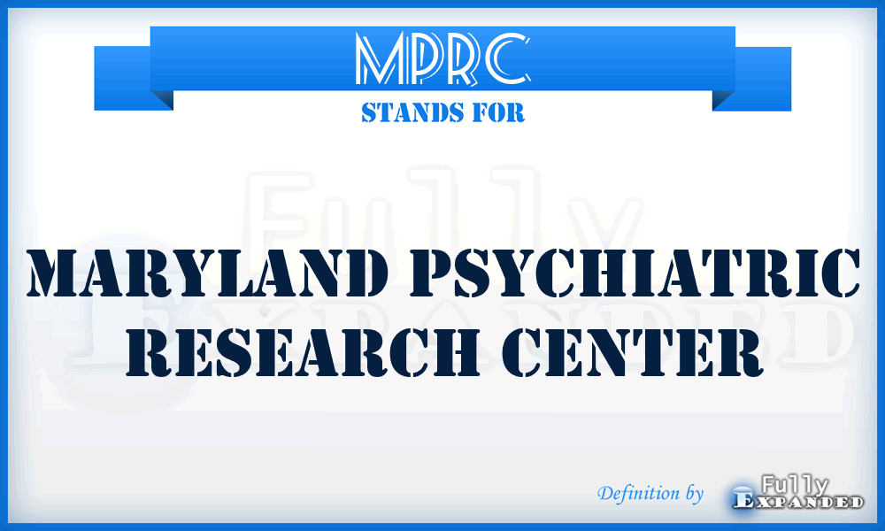 MPRC - Maryland Psychiatric Research Center