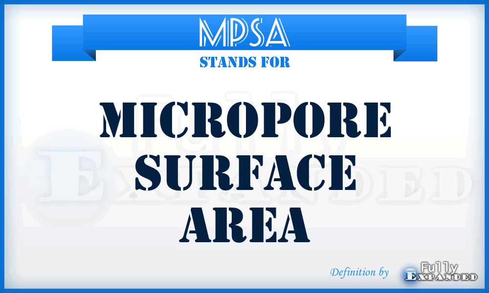 MPSA - micropore surface area