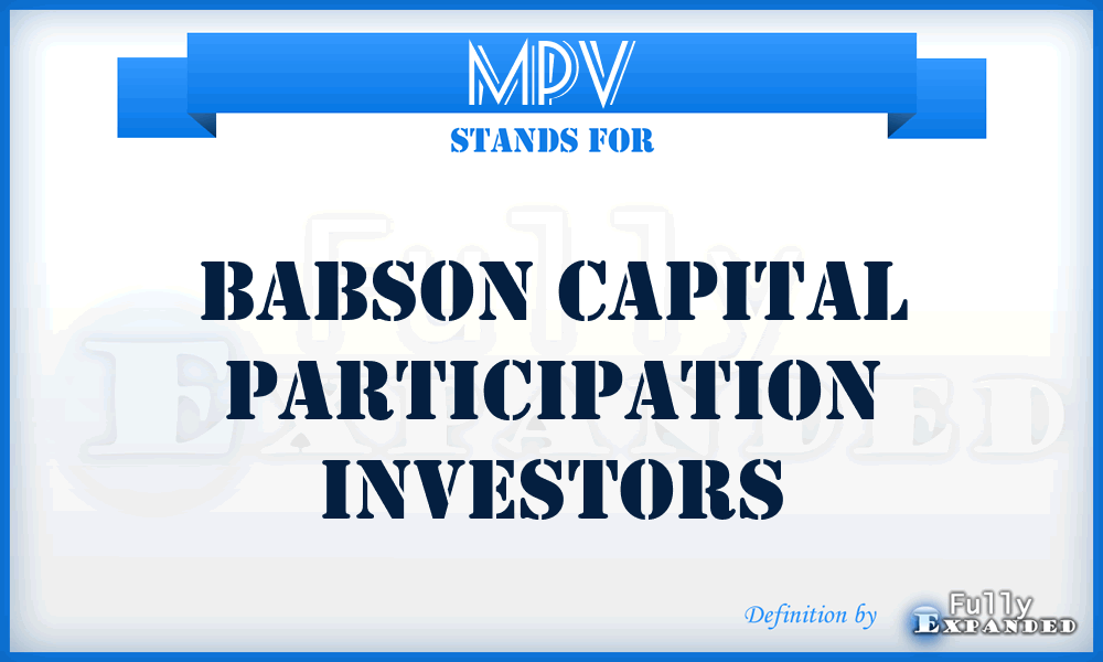 MPV - Babson Capital Participation Investors