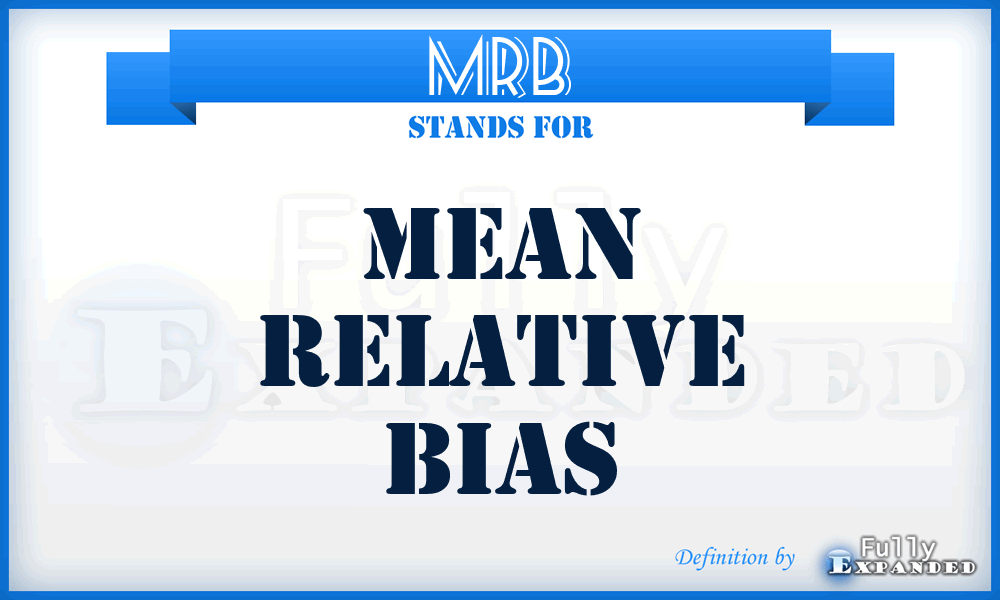 MRB - Mean Relative Bias