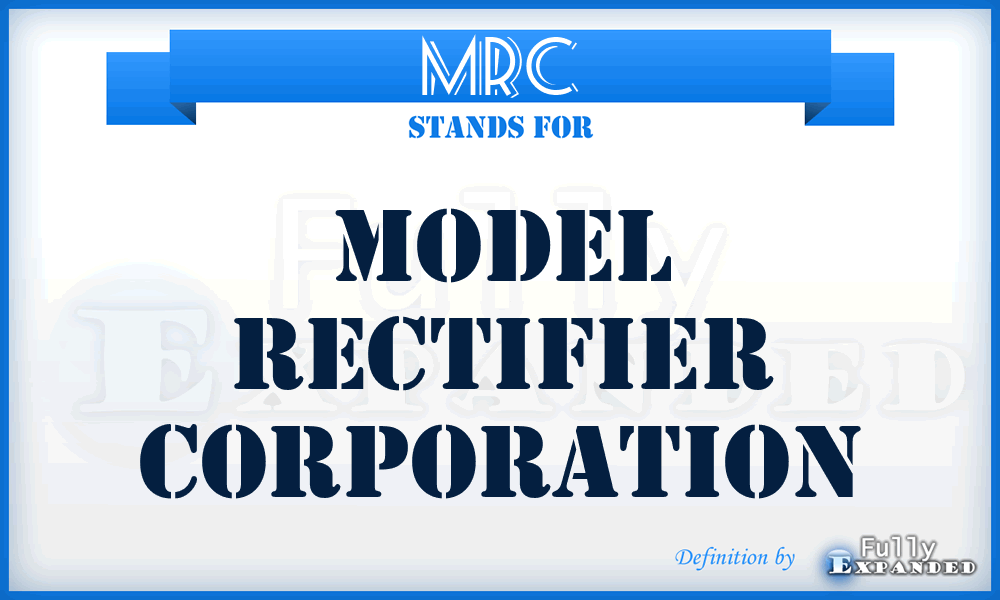 MRC - Model Rectifier Corporation