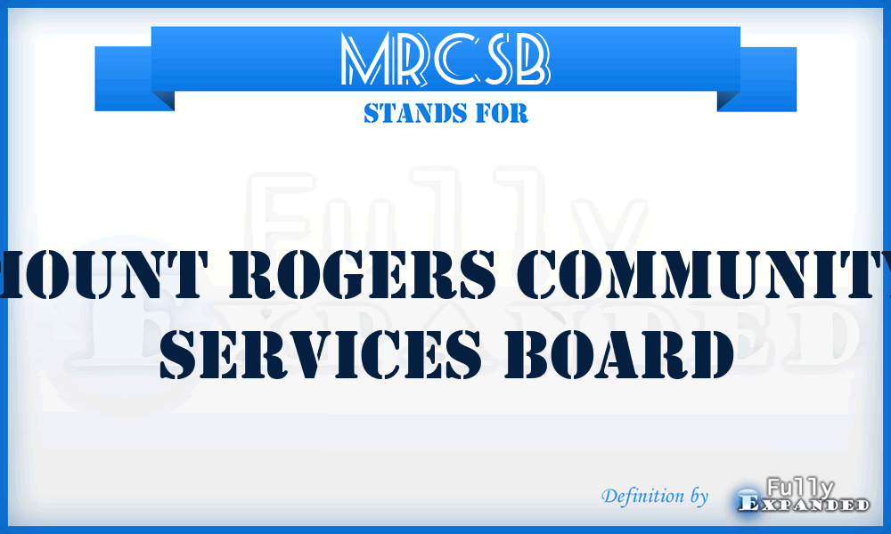 MRCSB - Mount Rogers Community Services Board